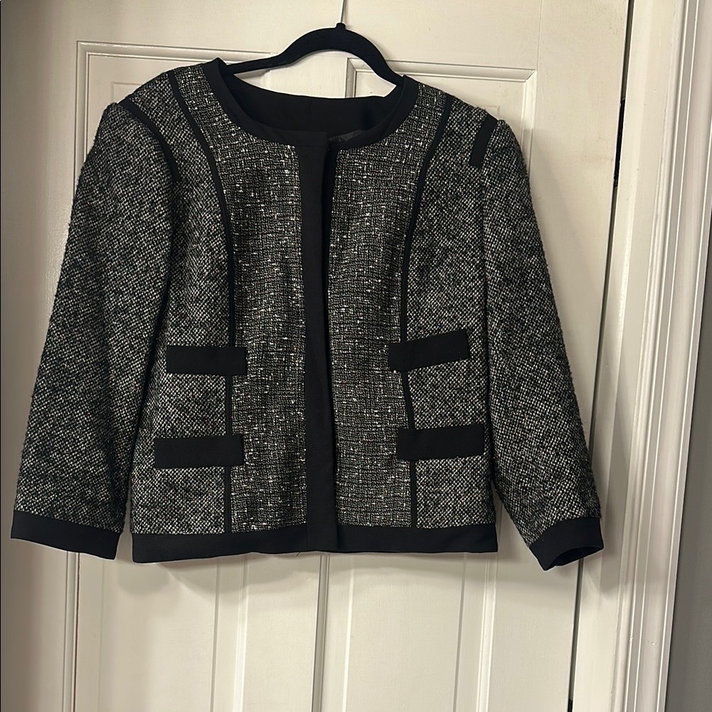 Narciso Rodriguez Black and White Tweed Blazer